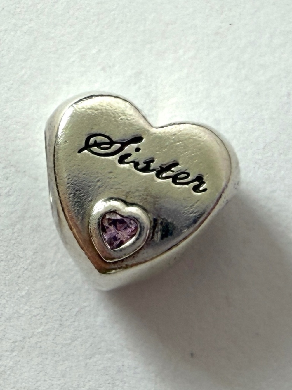 Authentic Pandora Charm Sister Heart 791946PCZ Sister's Love Charm